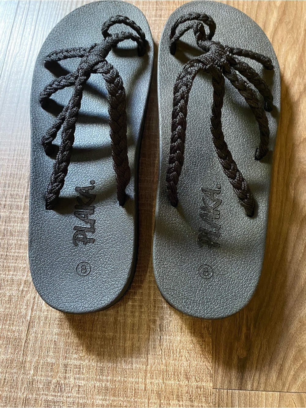 Black Rope-Strap Women's Sandals - Picture 3 of 5